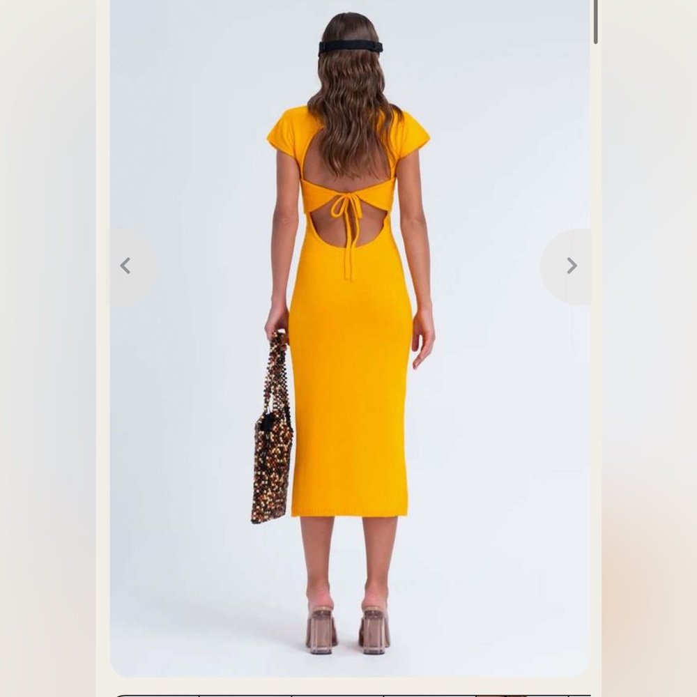 Arthur apparel cyclical knit dress in carrot
